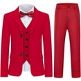 thumbnail image 1 of Yumcute Kids Boys Men's Suits 3 Piece Formal Tuxedo Suits for Boys Slim Fit Casual Ring Bearer Outfit with Blazer Jacket Pants and Vest, Red,12Y, 1 of 6