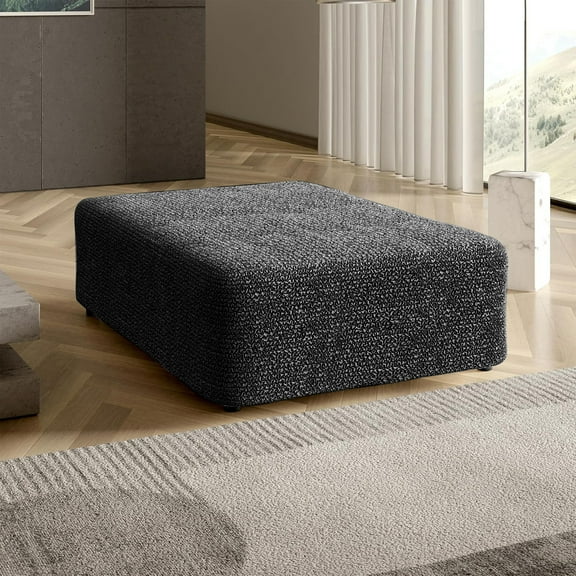 Yumcute Square Ottoman Cover Stool Cover Pouf Slipcover - Soft Polyester Fabric Slipcover - 1-Piece Form Fit Stretch Furniture Protector