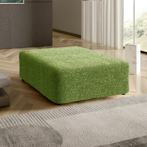 Yumcute Square Ottoman Cover Stool Cover Pouf Slipcover - Soft Polyester Fabric Slipcover - 1-Piece Form Fit Stretch Furniture Protector
