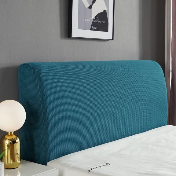 Yumcute Stretch Bed Headboard Slipcover, Small Square Jacquard Furniture Cover, Dustproof Protector Cover for Bedroom Decor