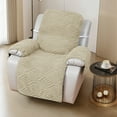 thumbnail image 1 of Yumcute Velvet Plush Quilted Recliner Chair Cover Anti-Slip Super Soft Furniture Protector with Elastic Straps for Kids, Dogs, Pets  Khaki, 1 of 12