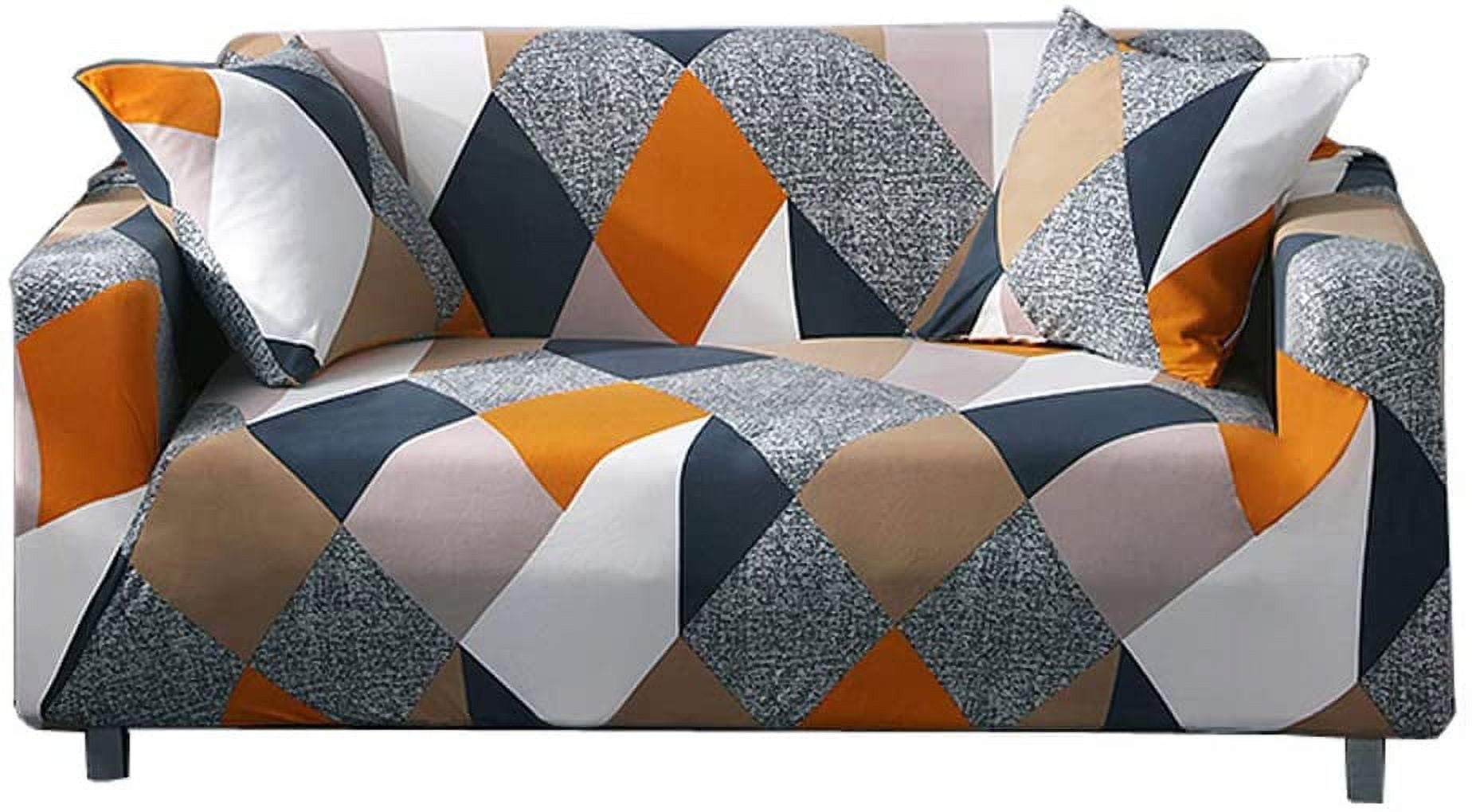 Yumcute Washable Sofa Cover Fit Stretch Slipcover Elastic Fabric Printed Pattern Chair Loveseat Couch Settee Non Slip Sofa Covers Furniture Cover Protector