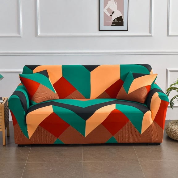 Yumcute Washable Sofa Cover Fit Stretch Slipcover Elastic Fabric Printed Pattern Chair Loveseat Couch Settee Non Slip Sofa Covers Furniture Cover Protector