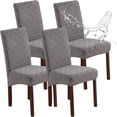 thumbnail image 1 of Yumcute Waterproof Chair Covers for Dining Room, Stretch Jacquard Dining Chair Slipcovers Removable Washable Chair Protector for Kitchen,restaurant 4PCS, 1 of 12