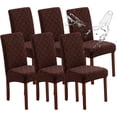 thumbnail image 1 of Yumcute Waterproof Chair Covers for Dining Room, Stretch Jacquard Dining Chair Slipcovers Removable Washable Chair Protector for Kitchen,restaurant 6PCS, 1 of 12