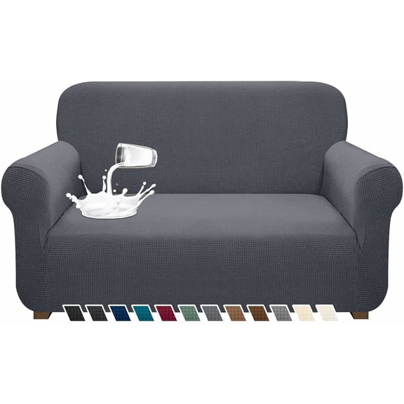 Yumcute Waterproof Sofa Cover Stylish Stretch Sofa Cover High Stretch Couch Slipcover Super Soft Fabric Couch Covers M Grey