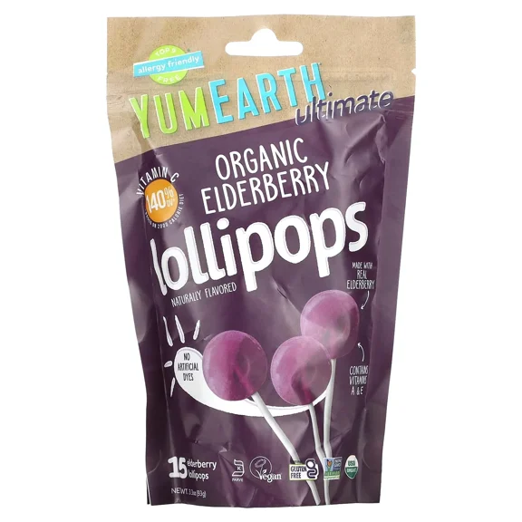 Yumearth Elderberry Pops 3.3 oz (Pack Of 6)