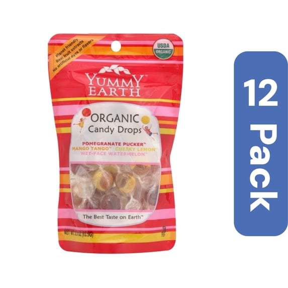 Yumearth Organic Assorted Candy Drops 3.3 oz (Pack Of 12)