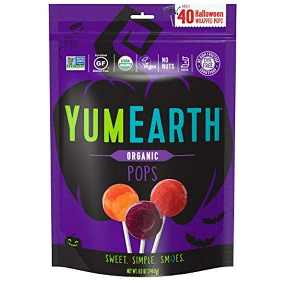 Yumearth Organic Halloween Lollipops, 40 Lollipops