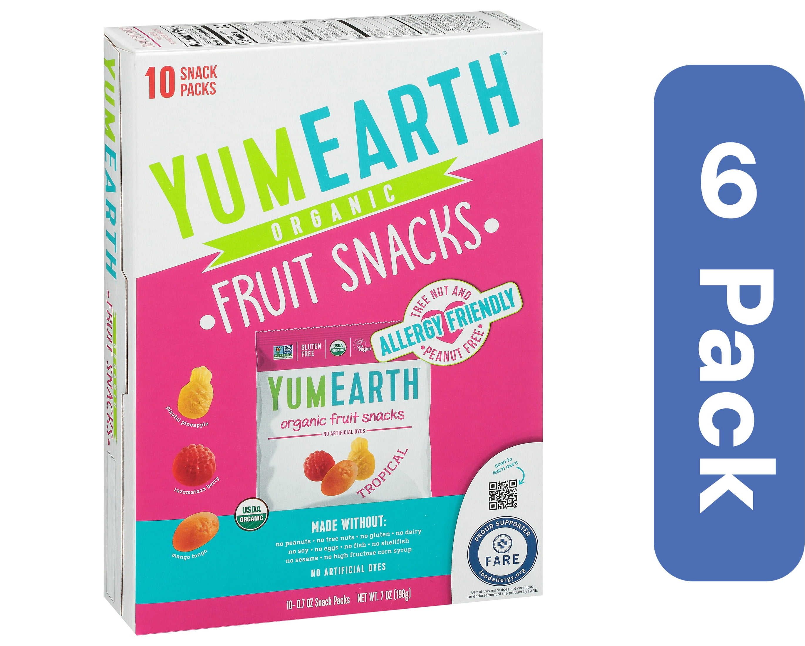 Yumearth Organic Tropical Fruit Snacks 7 oz (Pack Of 6)