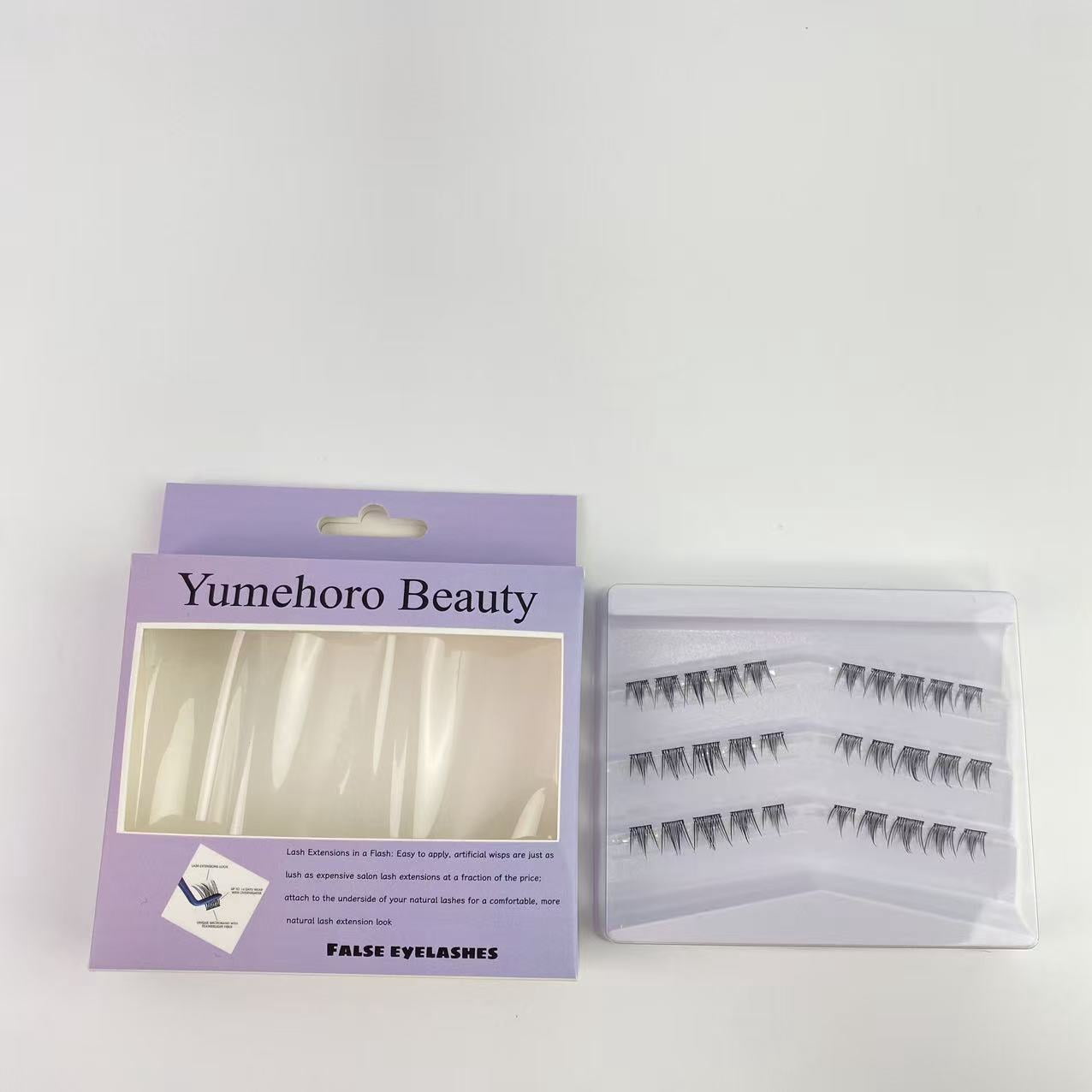 Yumehoro Beauty False eyelashes,Eyelash Extension Lengthening Wisps - Featherlight Synthetic Reusable Artificial Eyelashes