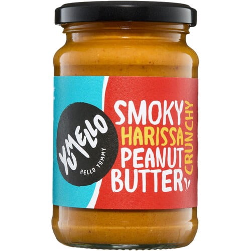 Yumello Crunchy Smoky Harissa Peanut Butter 285g, British Import (Pack of 2)