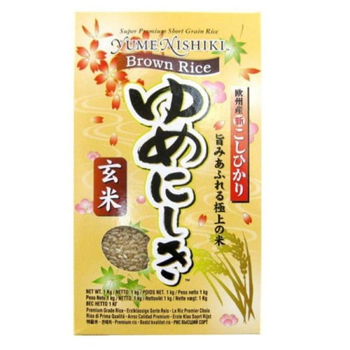 Yumenishiki Brown Sushi Rice 1kg, British Import (Pack of 3)