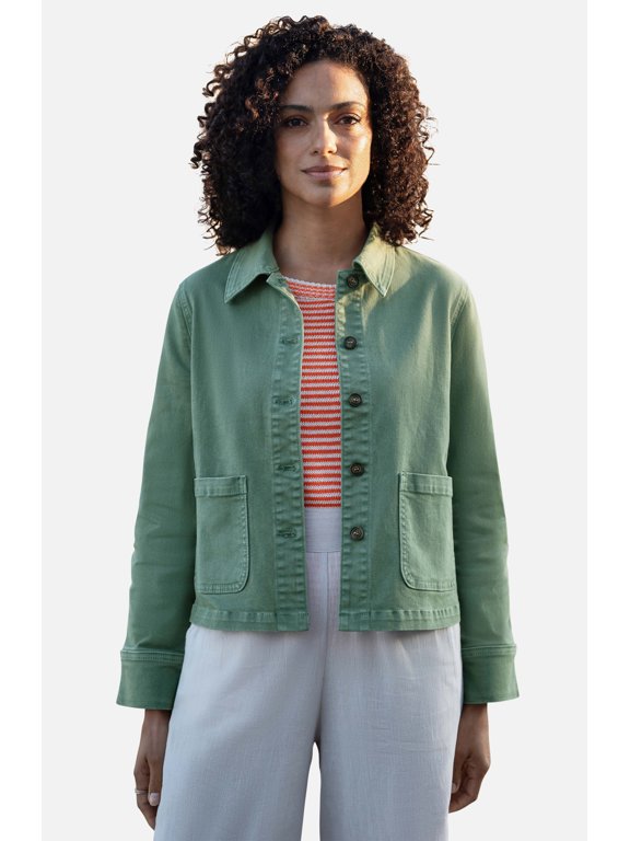 Canvas Patch Pocket Jacket - Green, 10