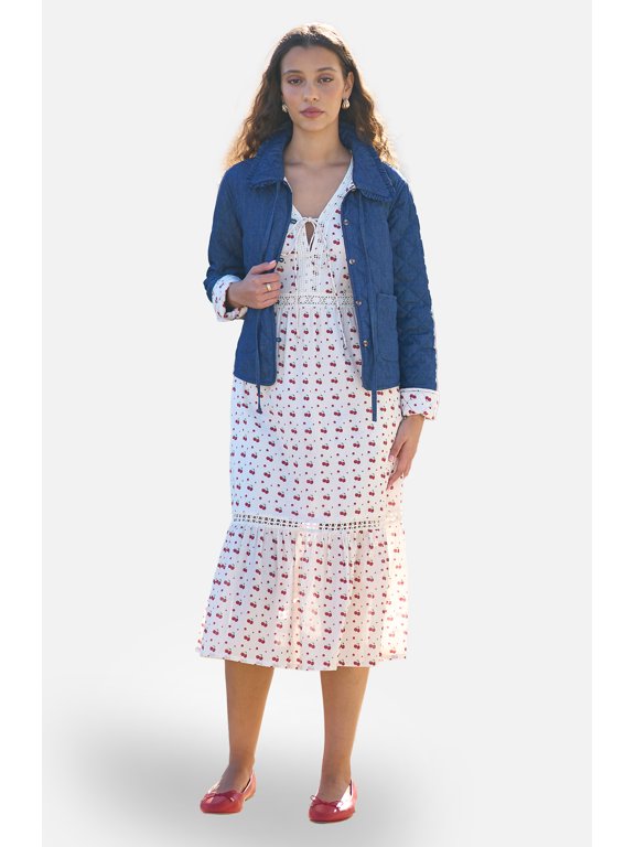 Chambray Quilted Jacket - Blue, 8