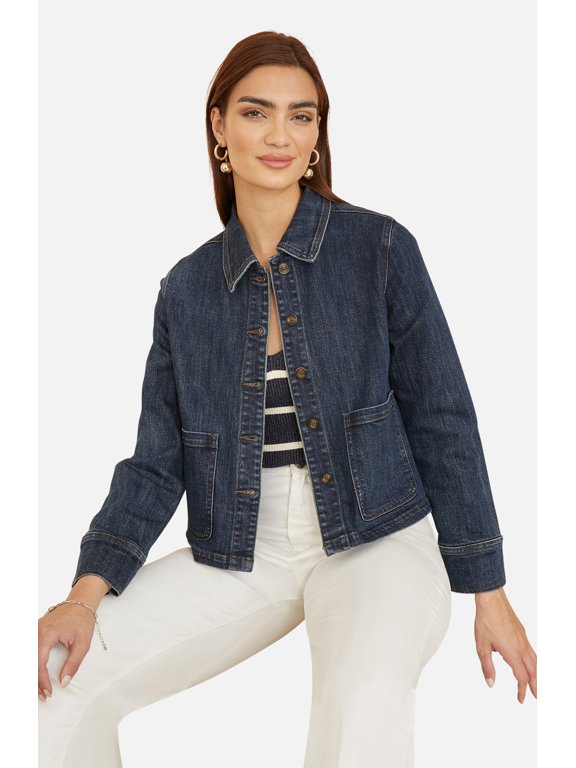 Denim Jacket With Patch Pockets - Blue, 16