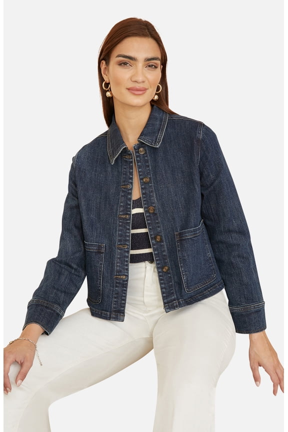 Denim Jacket With Patch Pockets - Blue, 8