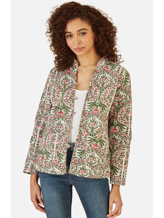 Long Sleeve Reversible Quilted Jacket - Pink, 12