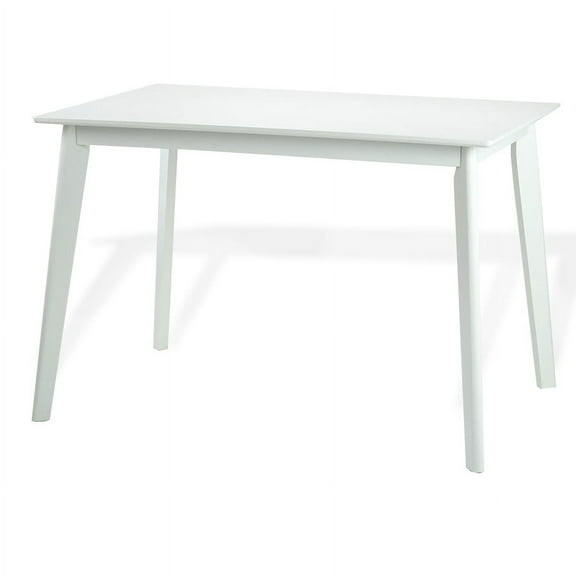 Yumiko Solid Wood Rectangular Dining Table Kitchen Modern, White Color