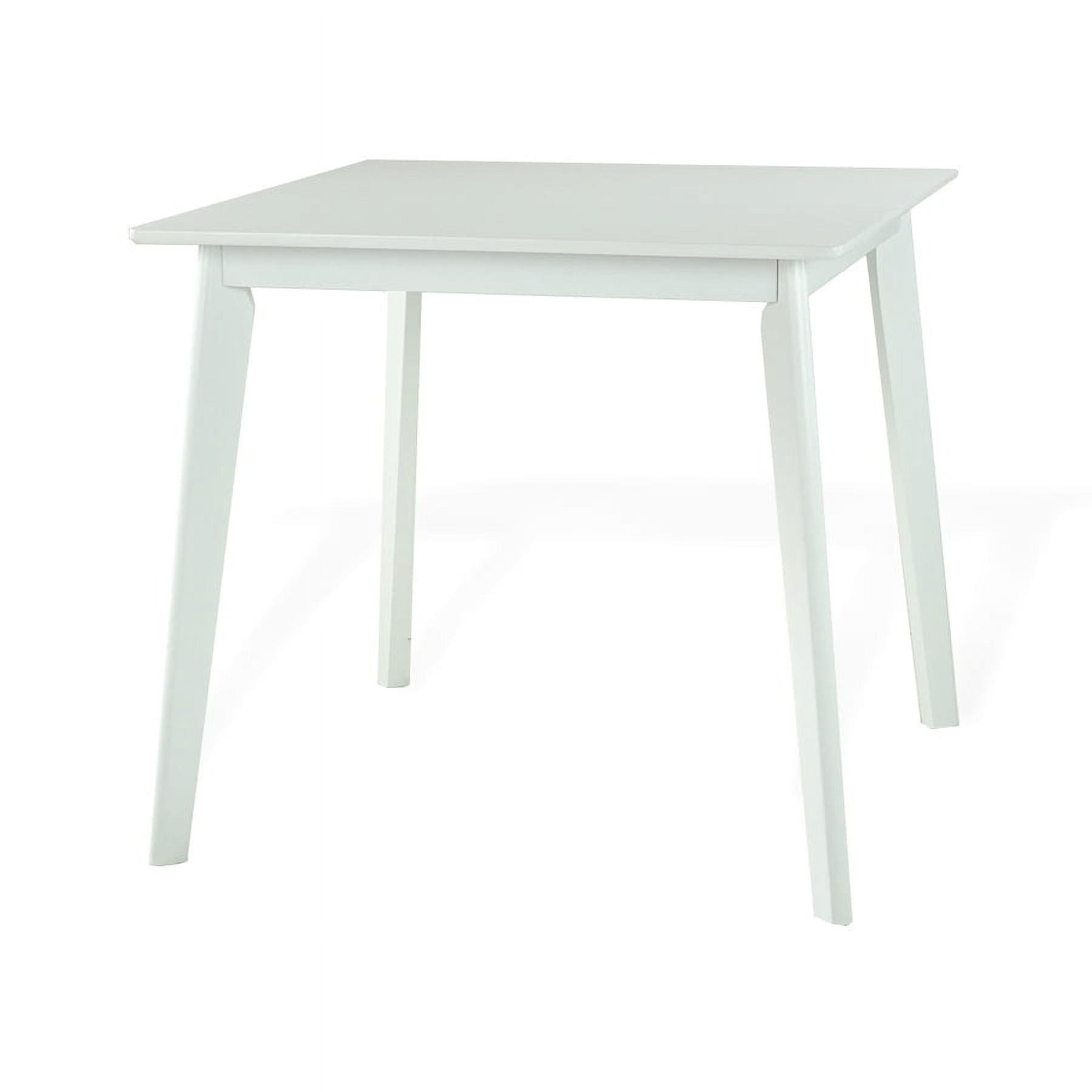 White Solid Wood Square Dining Table