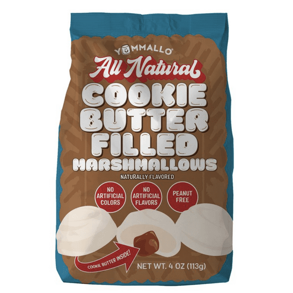 Yummallo All-Natural Cookie Butter Filled Marshmallows, 4 oz (113g)