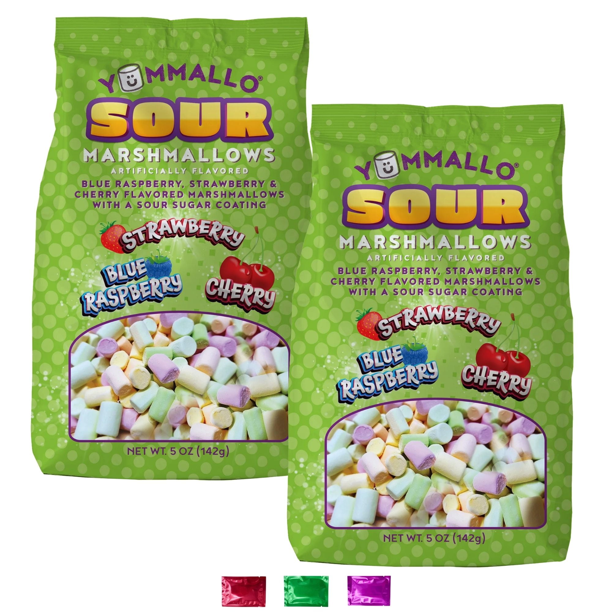 Yummallo Sour Marshmallows Candy 5 Oz 2 Pack, Colorful Assorted Fruit Flavors Party Favor Dessert Topper Snack Gift Basket Stuffer Birthday Christmas All Occasion w/ Snoep in Beperkte Oplage
