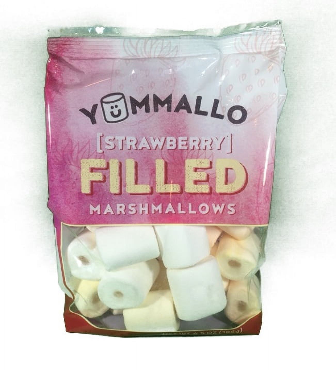 Yummallo Strawberry Filled Marshmallows, 6.5 oz (185g)