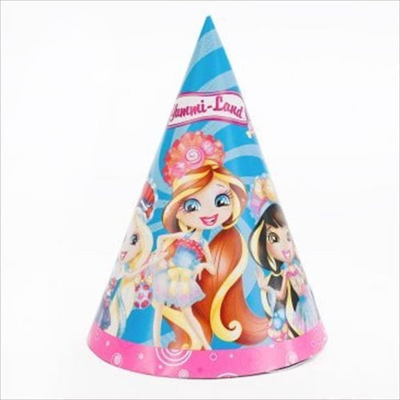 Yummi-Land Party Hats Cone Paper Multicolor 8 Count