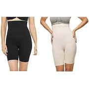 Yummie Womens High Waist Shaping Shorts 2 Pack, BLACK - TAN, S New with box/tags