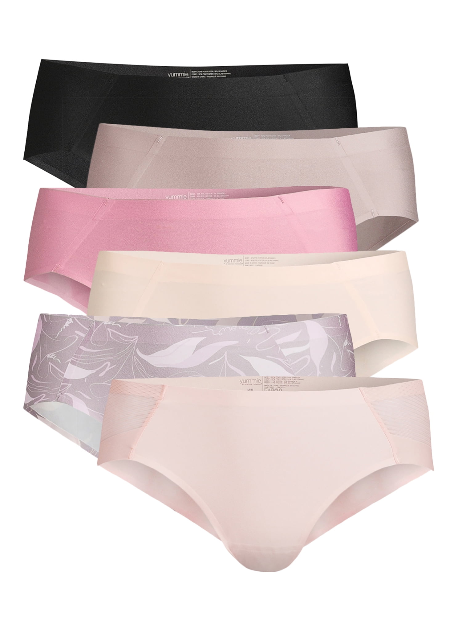 Yummie by Heather Thomson Women's Bonded Seamless Hipster Panties, 6 Pack