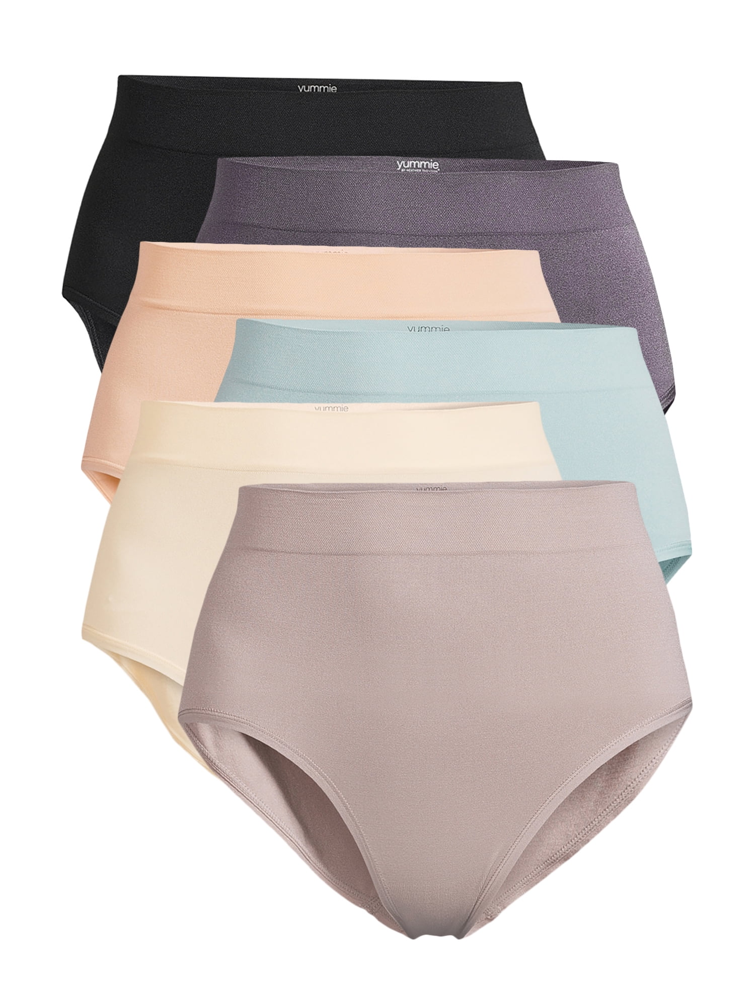 Yummie by Heather Thomson Women's Seamless Brief Panties, 6 Pack