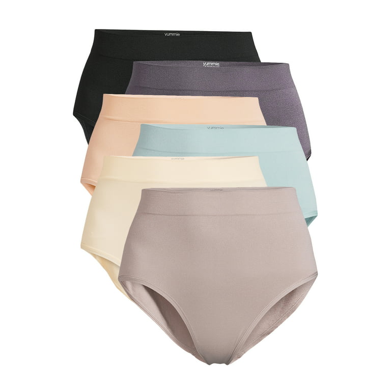 Yummie by Heather Thomson Women's Seamless Brief Panties, 6 Pack 