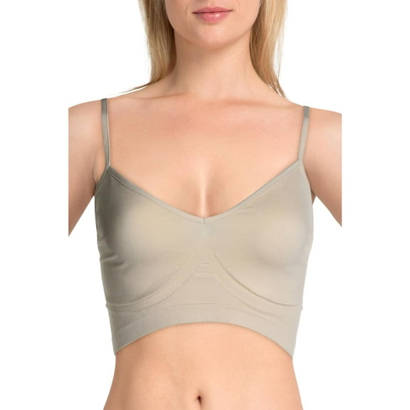 Yummie by Heather Thomson Womens Seamless Underwire Camisole Bra Beige M/L