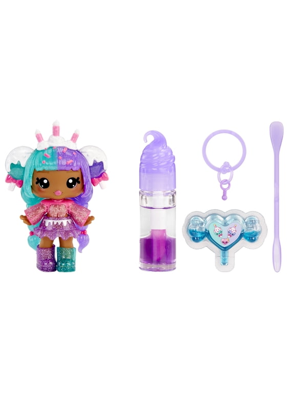 Lip Gloss Doll: Mystery Color Change Carly Cakepop, DIY Lip Gloss + Removable Keychain, Cosmetic Play, Collectible, Ages 4+