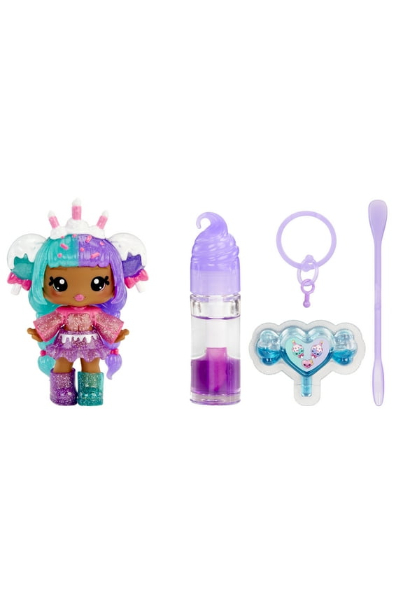 Lip Gloss Doll: Mystery Color Change Carly Cakepop, DIY Lip Gloss + Removable Keychain, Cosmetic Play, Collectible, Ages 4+