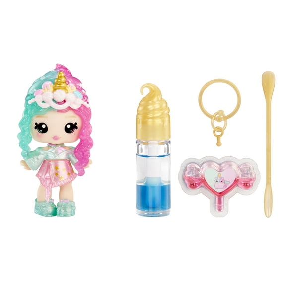 Yummiland Lip Gloss Doll: Mystery Color Change Phoebe Frappe, DIY Lip Gloss + Removable Keychain, Cosmetic Play, Collectible, Ages 4+