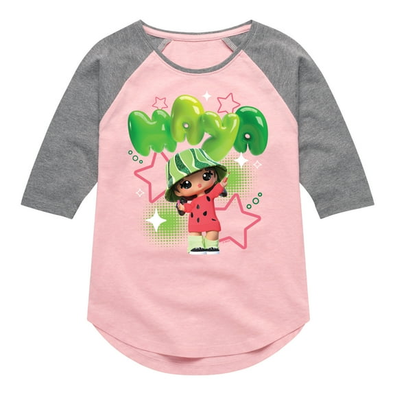 Yummiland - Maya Watermelon Y2K - Toddler And Youth Girls Shirt Tail Raglan