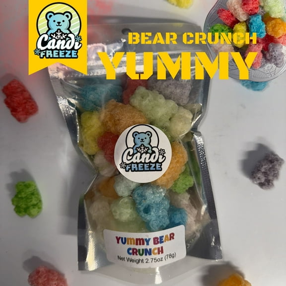 Yummy Bear Crunch by CANDIFREEZE.  Freeze Dried Yummy Bear Crunch w/ resealable bag.