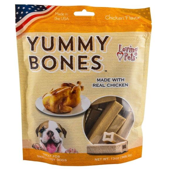 Yummy Bones Dog Treats, 13 oz Toy/sm Flavor: Chicken