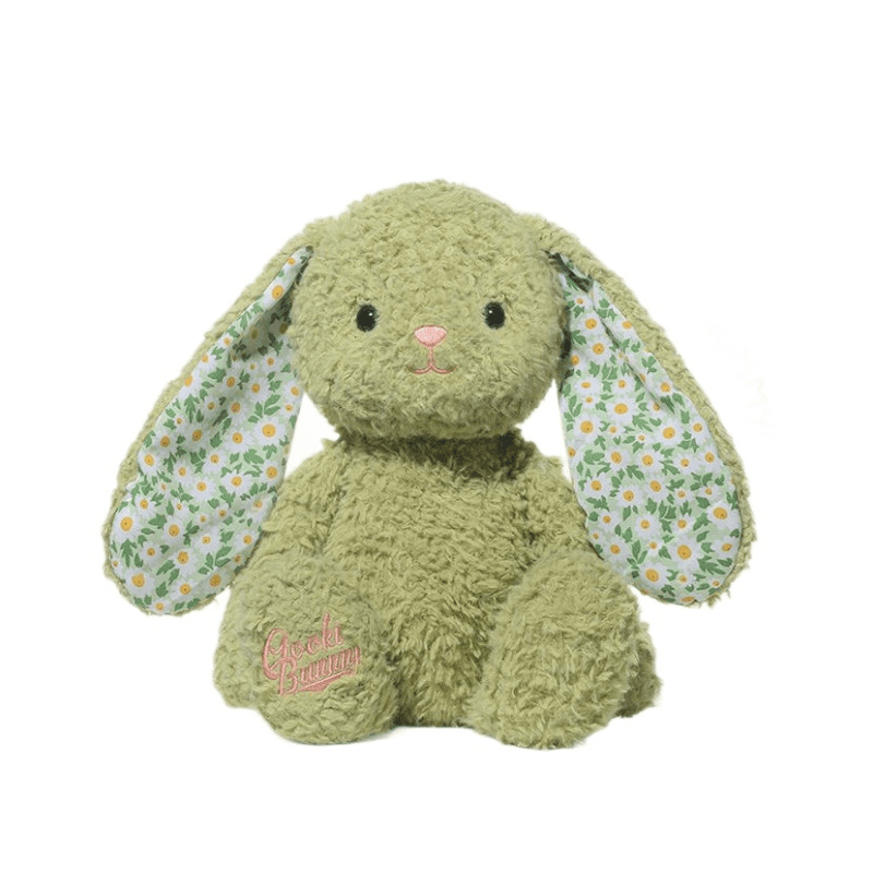 Yummy Bunny Plush Toy, Soft Stuffed Rabbit, Cute Fluffy Animal Doll, Skin-Friendly Plush with Floral Ears, Cozy Hug Toy for Kids Adults, Gift for Birthday, Easter, Christmas