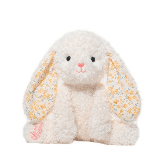 Yummy Bunny Plush Toy, Soft Stuffed Rabbit, Cute Fluffy Animal Doll, Skin-Friendly Plush with Floral Ears, Cozy Hug Toy for Kids Adults, Gift for Birthday, Easter, Christmas