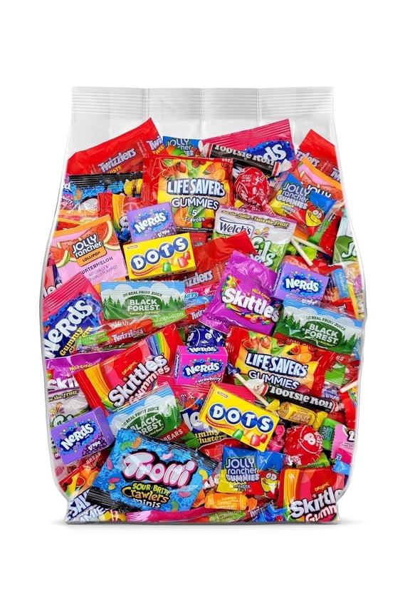 Candy Variety Pack Bulk Assorted Candy Mix, 5 lb Individually Wrapped Candy for Parties, Candy Bags, and Events