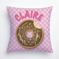 thumbnail image 1 of Yummy Donut Personalize Pillow In Yellow, Teal, Pink or Green, 1 of 1