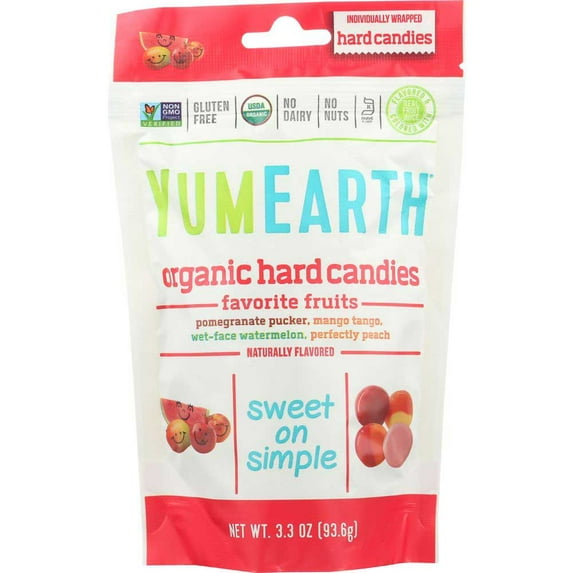 Yummy Earth Organic Freshest Fruit Candy Drop, 3.3 Ounce -- 6 per case.