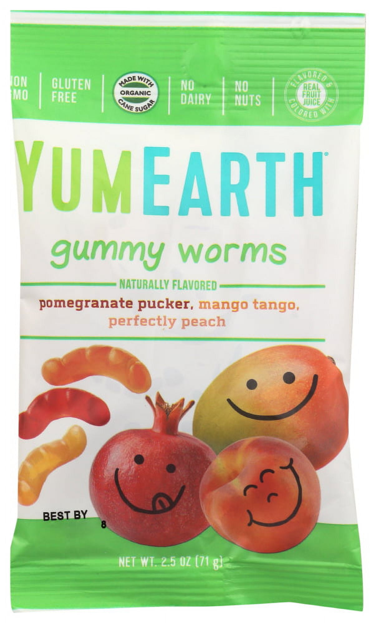 Yummy Earth Organic Worms , 2.5 Oz