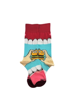 Yummy Hamburger Socks from the Sock Panda (Adult Small - Shoe Sizes 2-5)