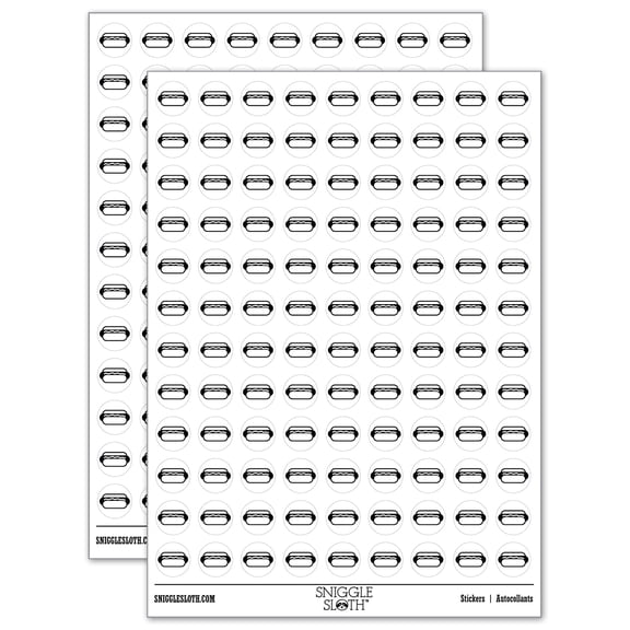 Yummy Hot Dog 200+ Round Stickers - White - Gloss Finish - 0.50" Size