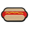 thumbnail image 1 of Yummy Hot Dog Applique Multi-Color Embroidered Iron-On Patch - 3.5 Inch Large, 1 of 5