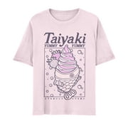Yummy Japanese Taiyaki Fish Waffle Cake Mens and Womens Short Sleeve T-Shirt (Pink, S-XXL)