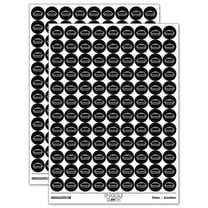 Yummy Pie 200 Round Stickers - Black - Gloss Finish - 0.50" Size